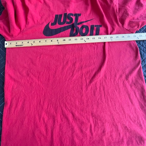 Nike Shirt Mens Large Red Just Do It Tee Short Sleeve - Picture 5 of 8